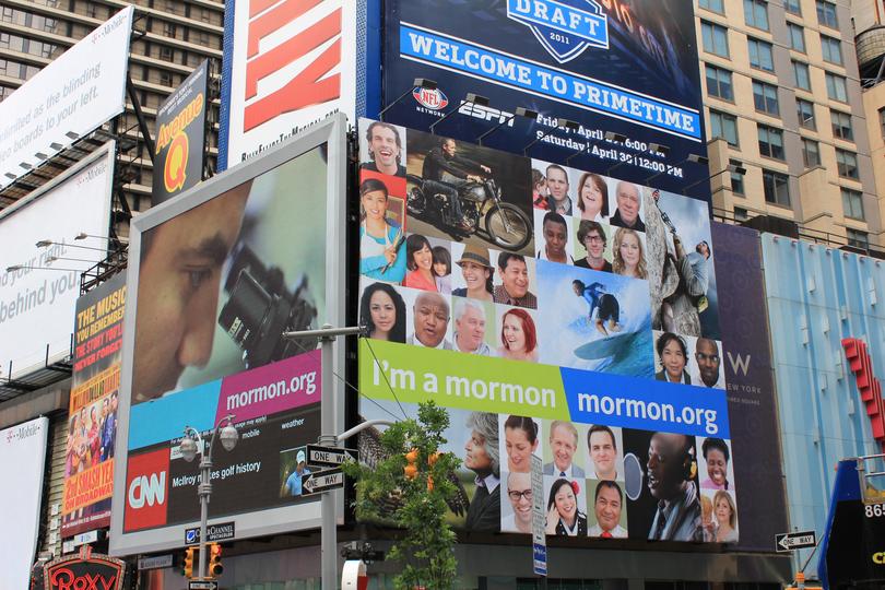 I'm a Mormon campaign billboard in Times Square, New York City, 2011